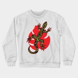 Yellow Doodle Pattern Lizard Crewneck Sweatshirt